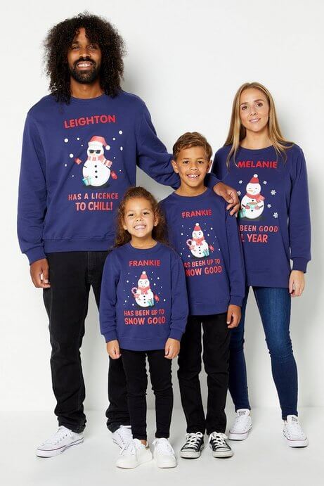 personalised sweatshirts for family