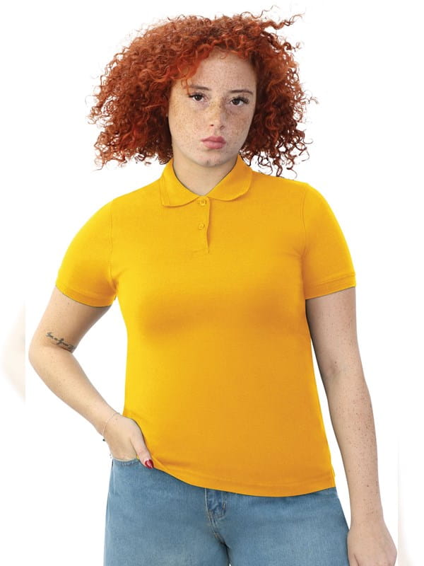 Women's Yellow Polo Shirt Printing